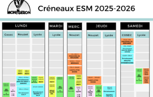 Créneaux 2025 2026